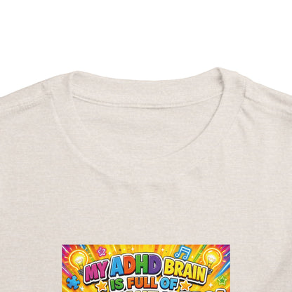 Potz™ Toddler Short Sleeve Tee – "My ADHD Brain is Full of Brilliant Ideas!" Graphic Tee | Smile Universe Collection