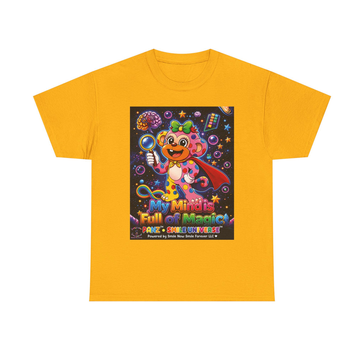 Panz™ Unisex Heavy Cotton™ Tee – "My Mind is Full of Magic" Graphic | Smile Universe Collection