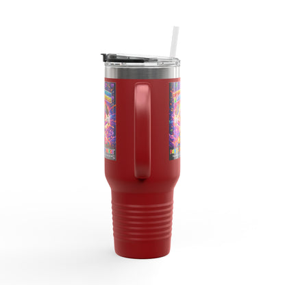 Panz™ 40oz Insulated Travel Mug – "Differently Amazing & Loudly Autistic!" Graphic | Smile Universe Collection