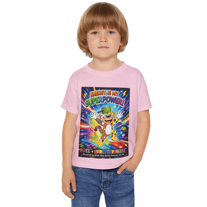 Potz™ Heavy Cotton™ Toddler T-Shirt – "Energy is My Superpower!" Graphic Tee | Smile Universe Collection