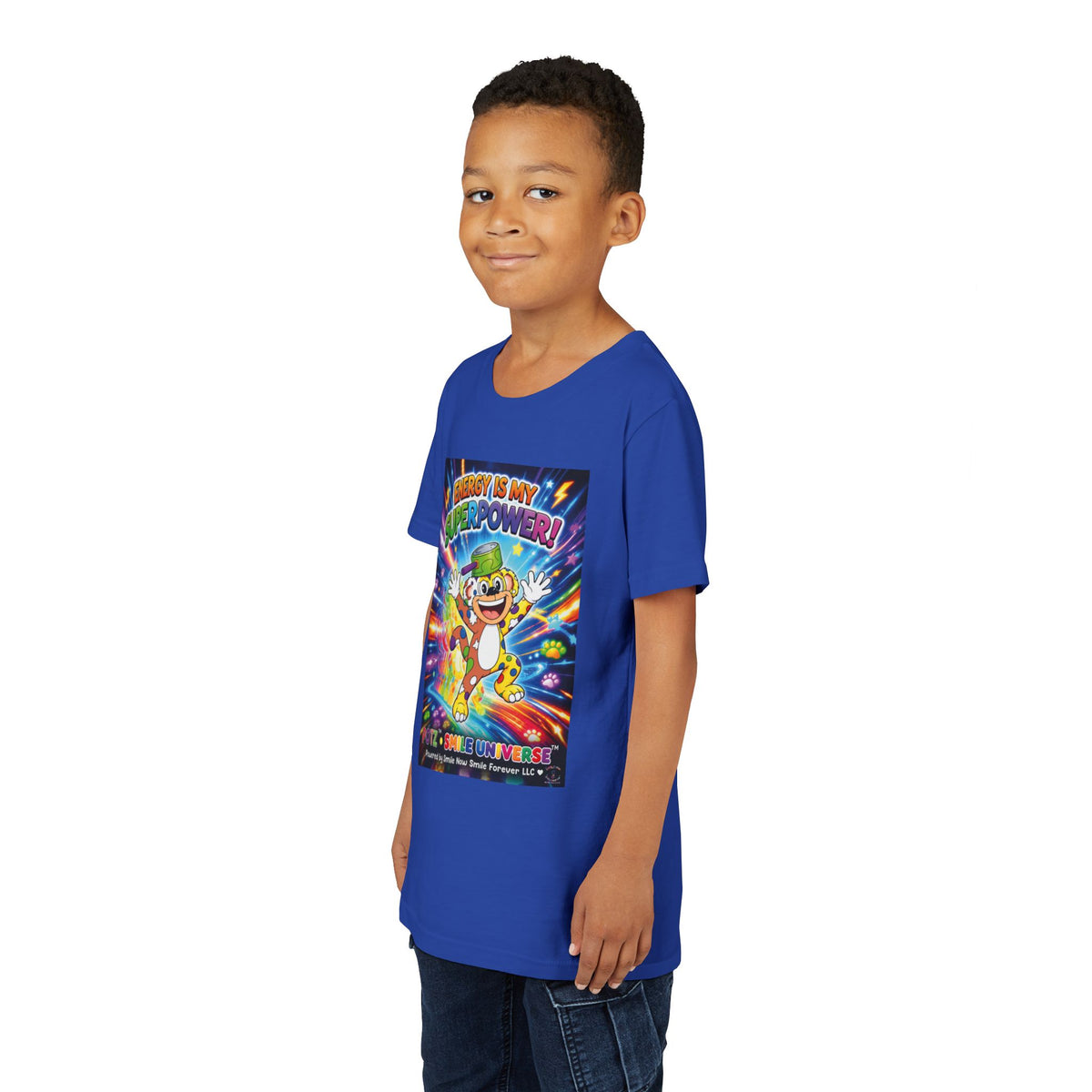 Potz™ Youth Short Sleeve Tee – "Energy is My Superpower!" Graphic Tee | Smile Universe Collection