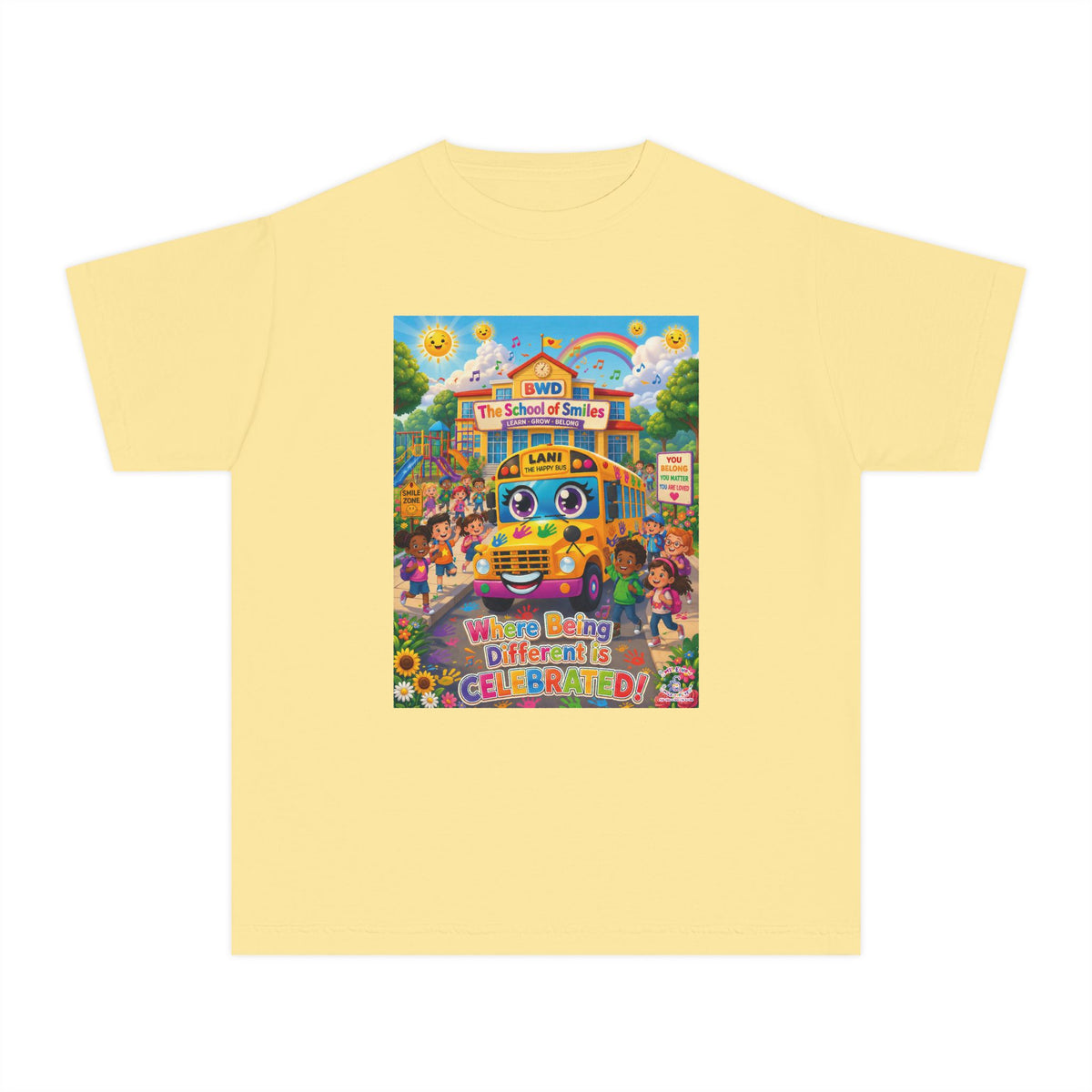 Lani™ Youth Midweight Tee – "Where Being Different is CELEBRATED!" Graphic Shirt
