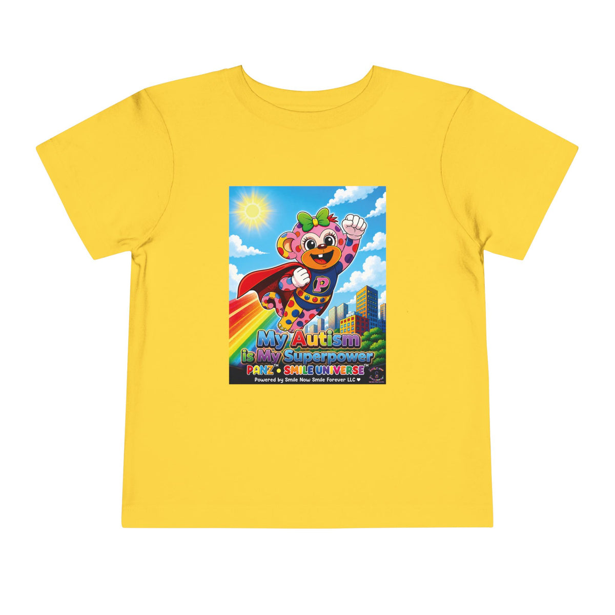 Panz™ Toddler Short Sleeve Tee – "My Autism is My Superpower" Graphic | Smile Universe Collection