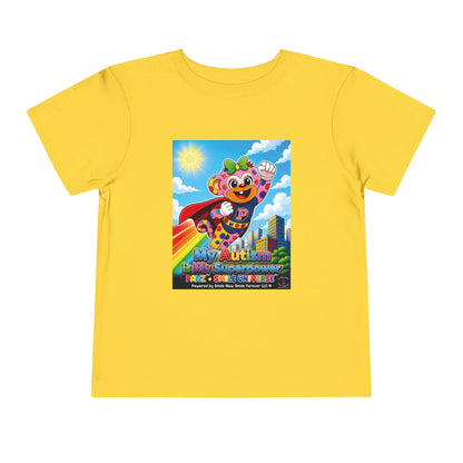 Panz™ Toddler Short Sleeve Tee – "My Autism is My Superpower" Graphic | Smile Universe Collection