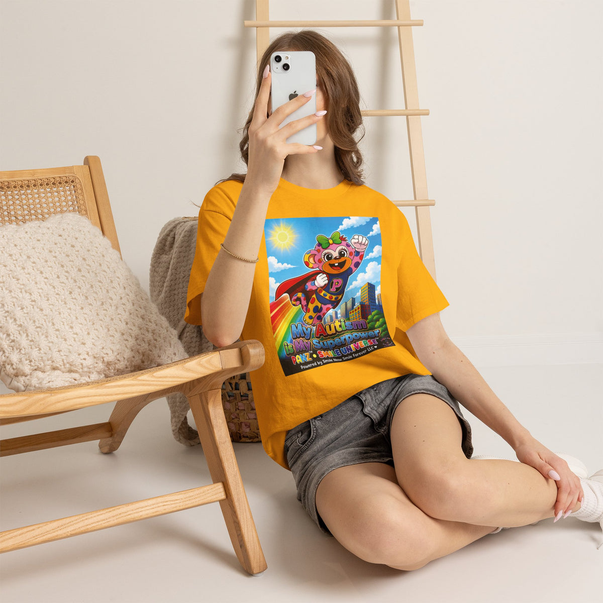 Panz™ Unisex Heavy Cotton™ Tee – "My Autism is My Superpower" Graphic | Smile Universe Collection
