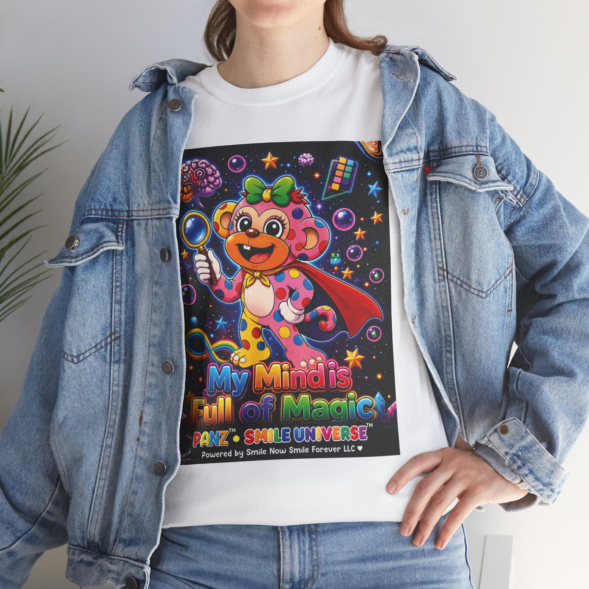 Panz™ Unisex Heavy Cotton™ Tee – "My Mind is Full of Magic" Graphic | Smile Universe Collection