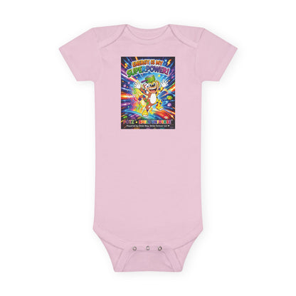 Potz™ Baby Short Sleeve Onesie® – "Energy is My Superpower!" Graphic Bodysuit | Smile Universe Collection