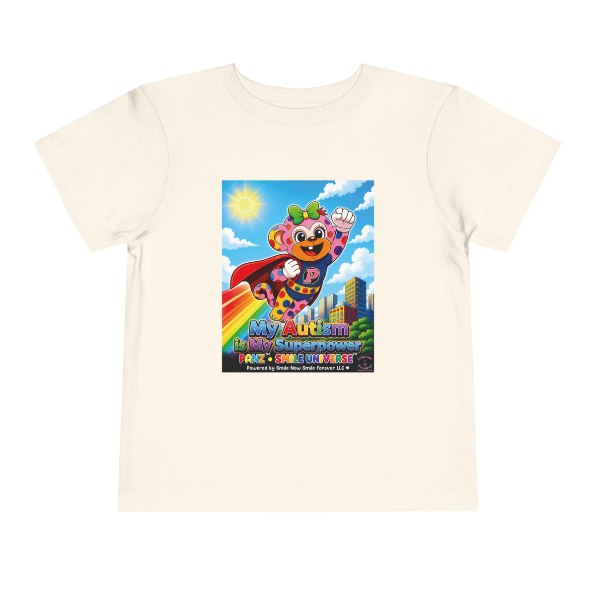 Panz™ Toddler Short Sleeve Tee – "My Autism is My Superpower" Graphic | Smile Universe Collection