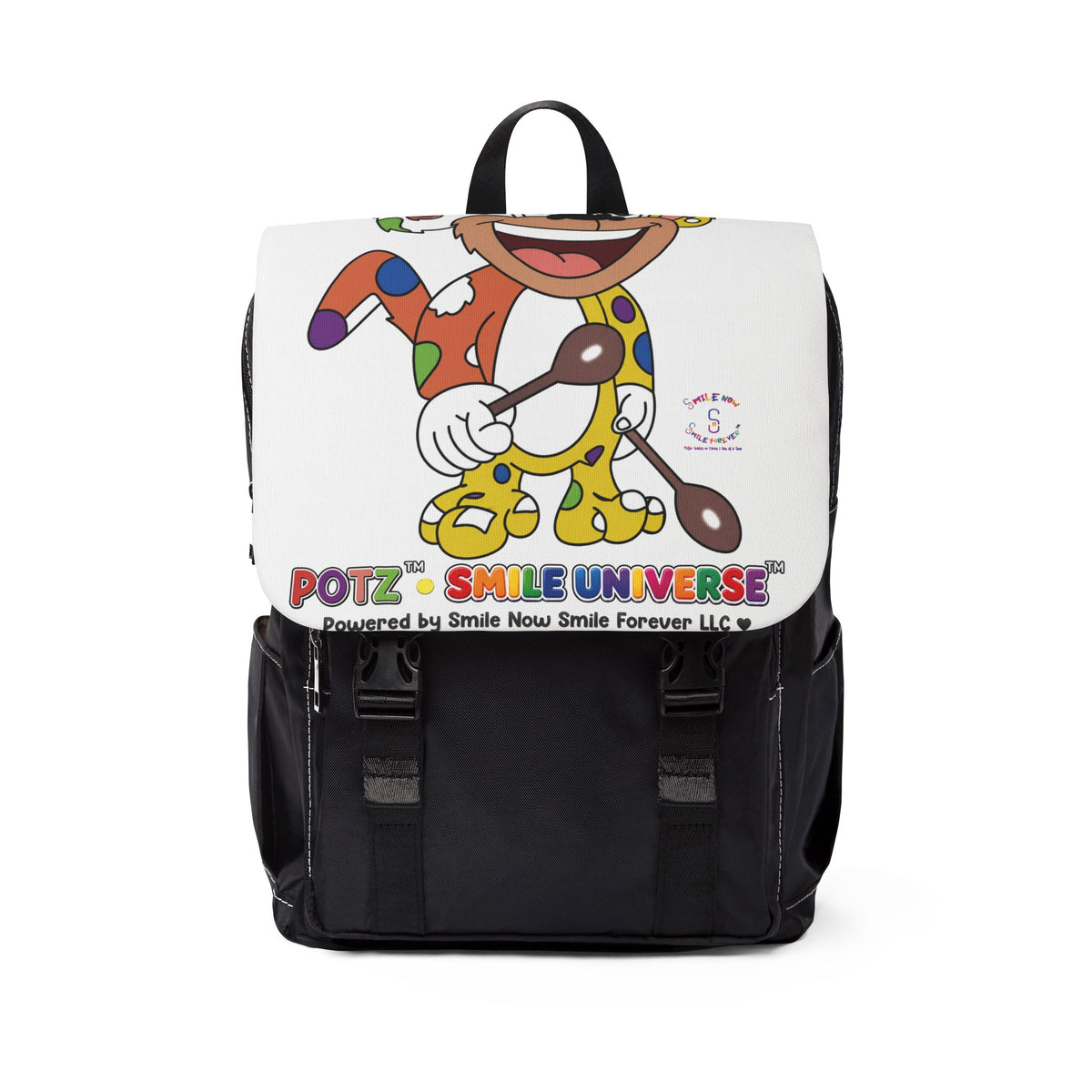 Potz™ Unisex Casual Shoulder Backpack – Playful Graphic Backpack | Smile Universe Collection