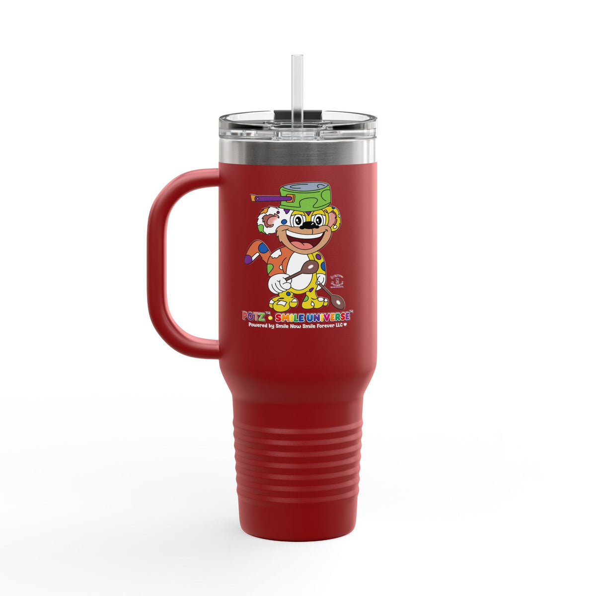 Potz™ Insulated Travel Mug 40oz – Playful Graphic Tumbler | Smile Universe Collection