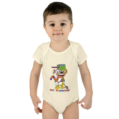Potz™ Infant Baby Rib Bodysuit – Playful Chef Graphic Onesie | Smile Universe Collection