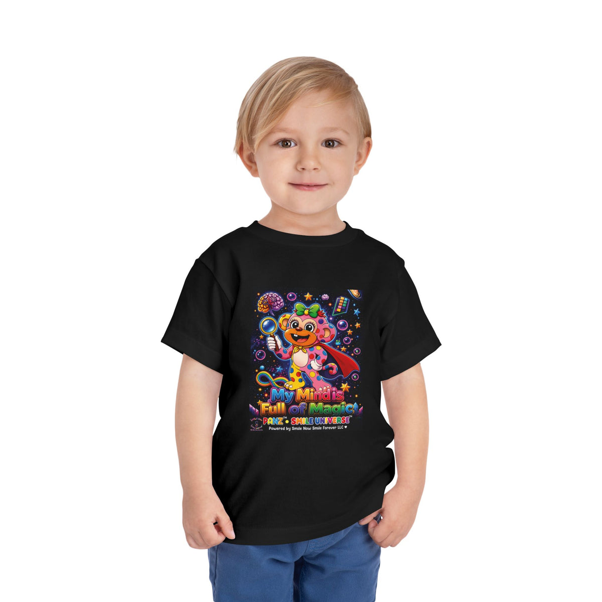 Panz™ Toddler Short Sleeve Tee – "My Mind is Full of Magic" Graphic | Smile Universe Collection