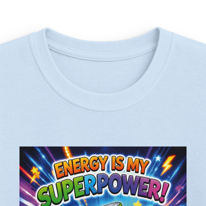 Potz™ Kids Softstyle Tee – "Energy is My Superpower!" Graphic Tee | Smile Universe Collection