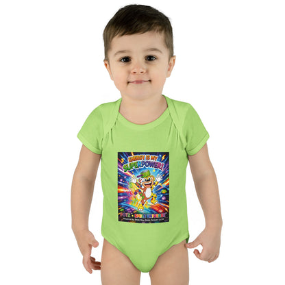 Potz™ Infant Baby Rib Bodysuit – "Energy is My Superpower!" Graphic Onesie | Smile Universe Collection