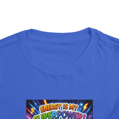 Potz™ Toddler Short Sleeve Tee – "Energy is My Superpower!" Graphic Tee | Smile Universe Collection