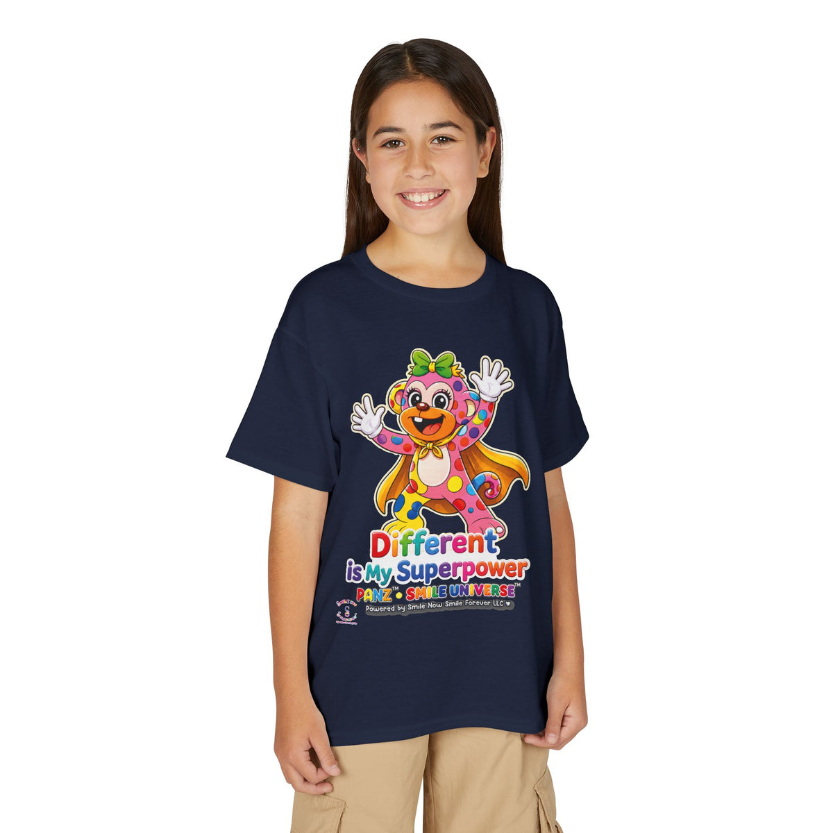 Panz™ Youth DryBlend® T-Shirt – "Different is My Superpower" Graphic | Smile Universe Collection