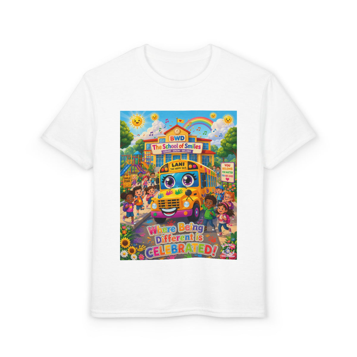 Lani™ Youth DryBlend® T-Shirt – "Where Being Different is CELEBRATED!" Graphic Shirt