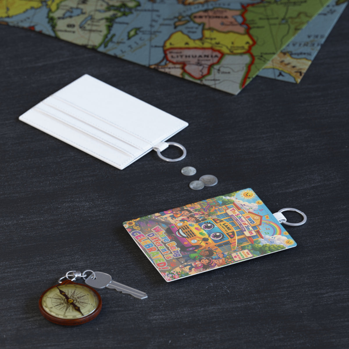 Lani™ Saffiano Leather Card Holder – "Where Being Different is CELEBRATED!" Graphic