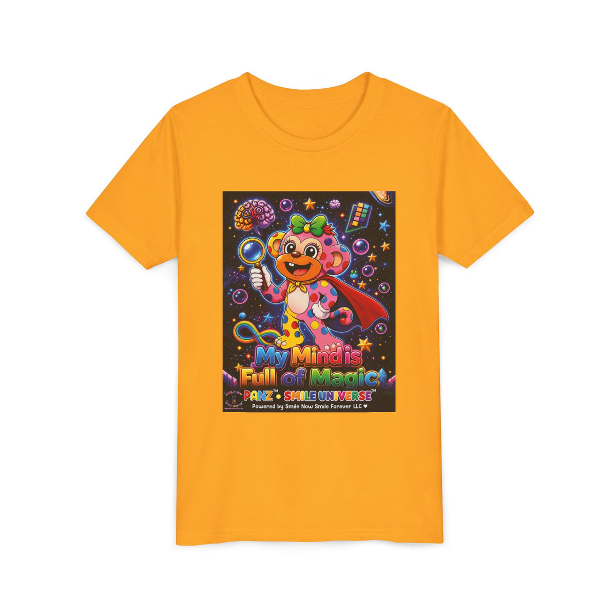 Panz™ Youth Short Sleeve Tee – "My Mind is Full of Magic" Graphic | Smile Universe Collection