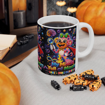 Panz™ Ceramic Mug (11oz & 15oz) – "My Mind is Full of Magic" Graphic | Smile Universe Collection