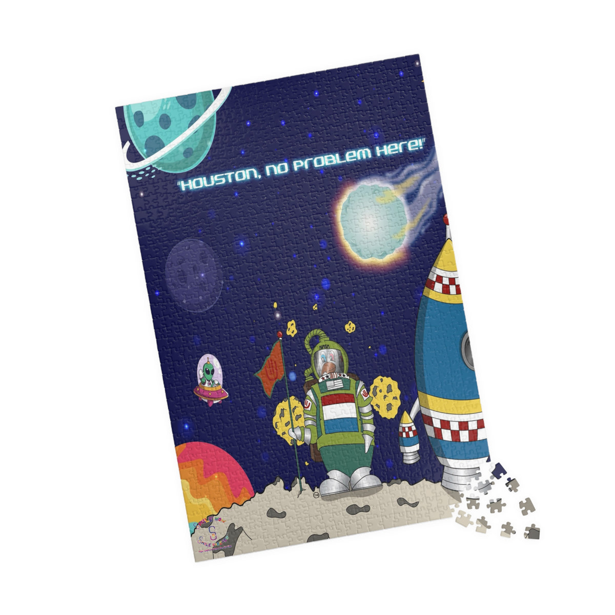 TuBz™ Puzzle (110, 252, 520 & 1014-piece) – "Houston, No Problem Here!" Graphic | Smile Universe Collection