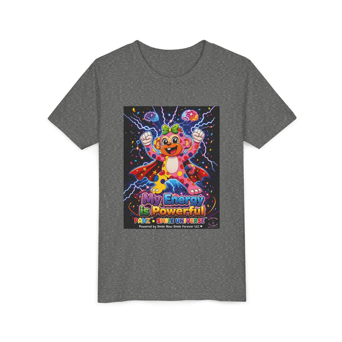 Panz™ Youth Short Sleeve Tee – "My Energy is Powerful" Graphic Tee | Smile Universe Collection