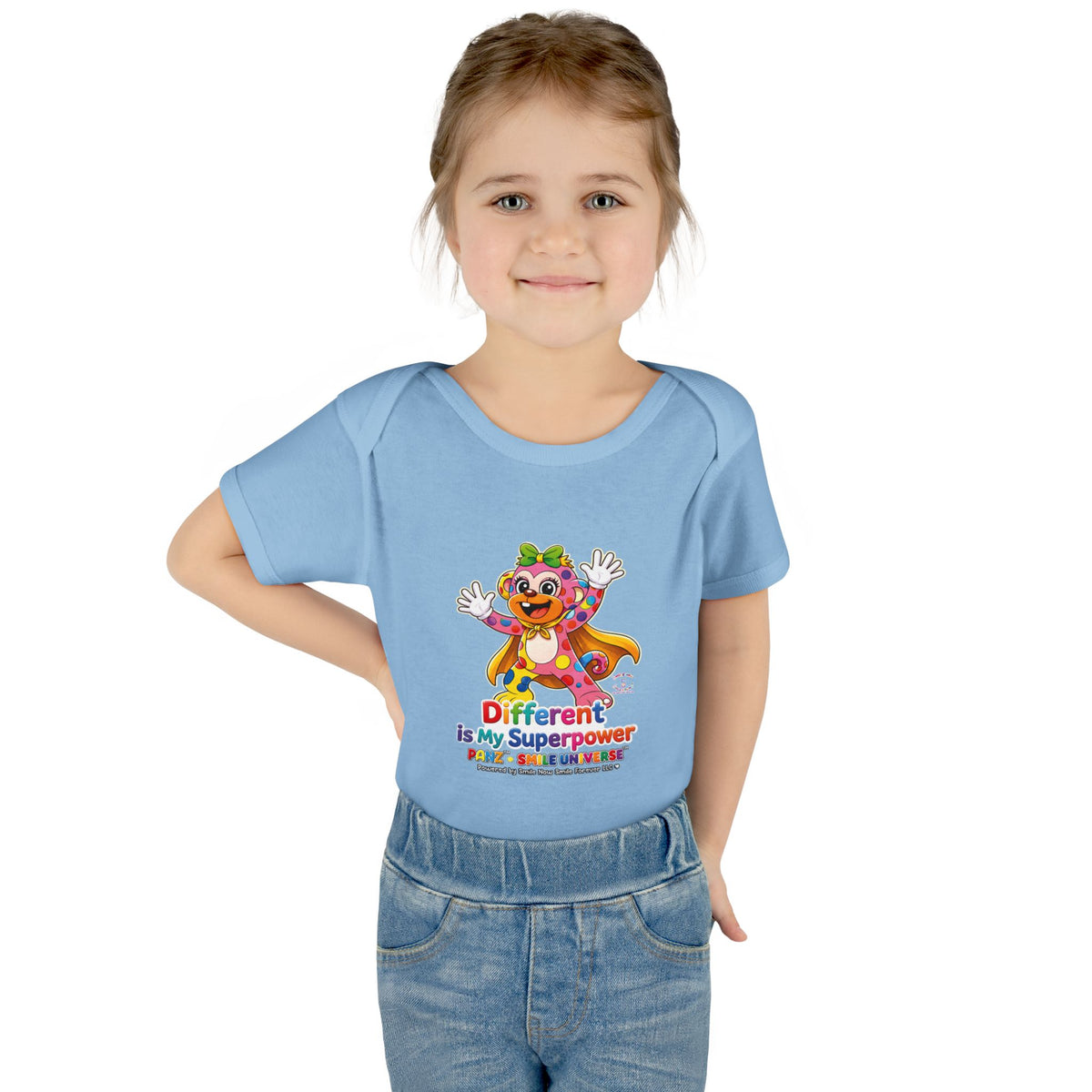 Panz™ Infant Baby Rib Bodysuit – "Different is My Superpower" Graphic | Smile Universe Collection