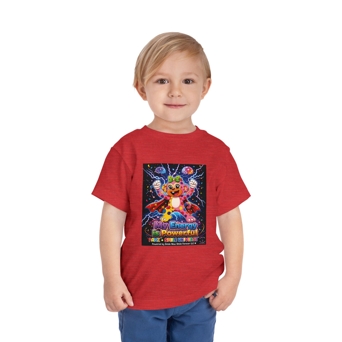 Panz™ Toddler Short Sleeve Tee – "My Energy is Powerful" Graphic Tee | Smile Universe Collection