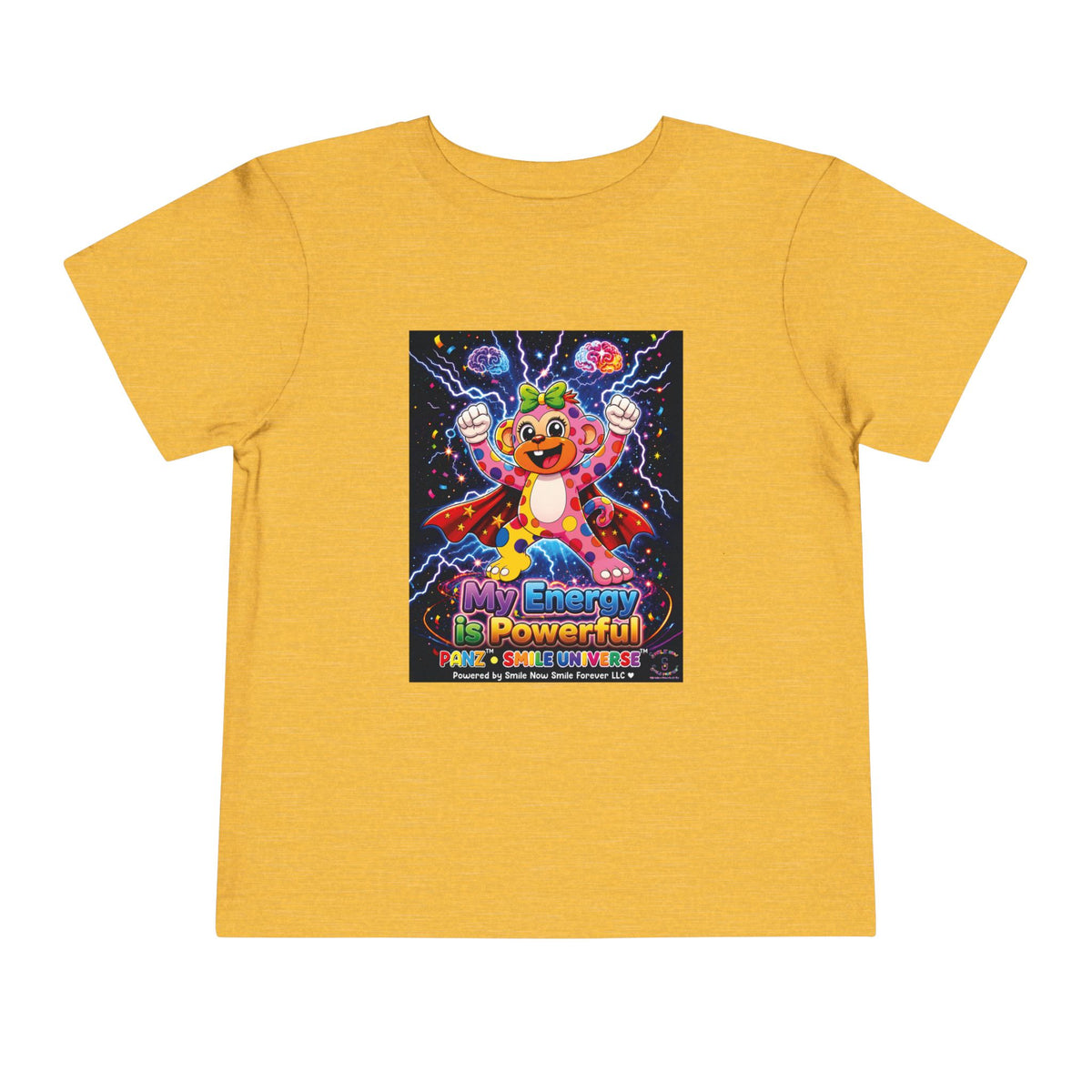 Panz™ Toddler Short Sleeve Tee – "My Energy is Powerful" Graphic Tee | Smile Universe Collection