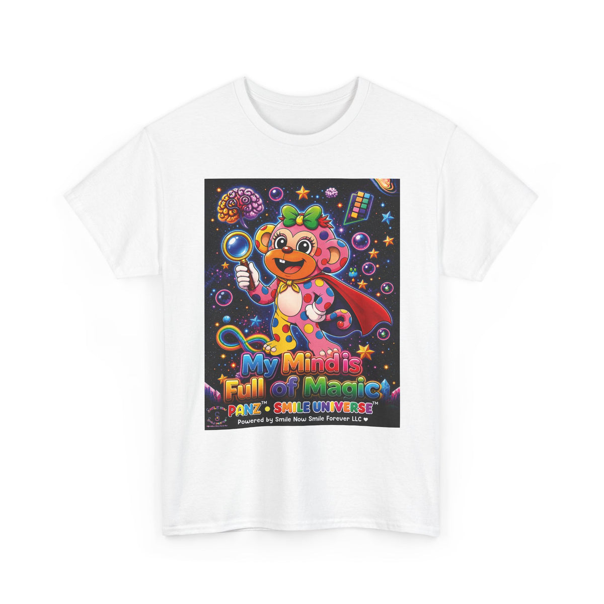 Panz™ Unisex Heavy Cotton™ Tee – "My Mind is Full of Magic" Graphic | Smile Universe Collection