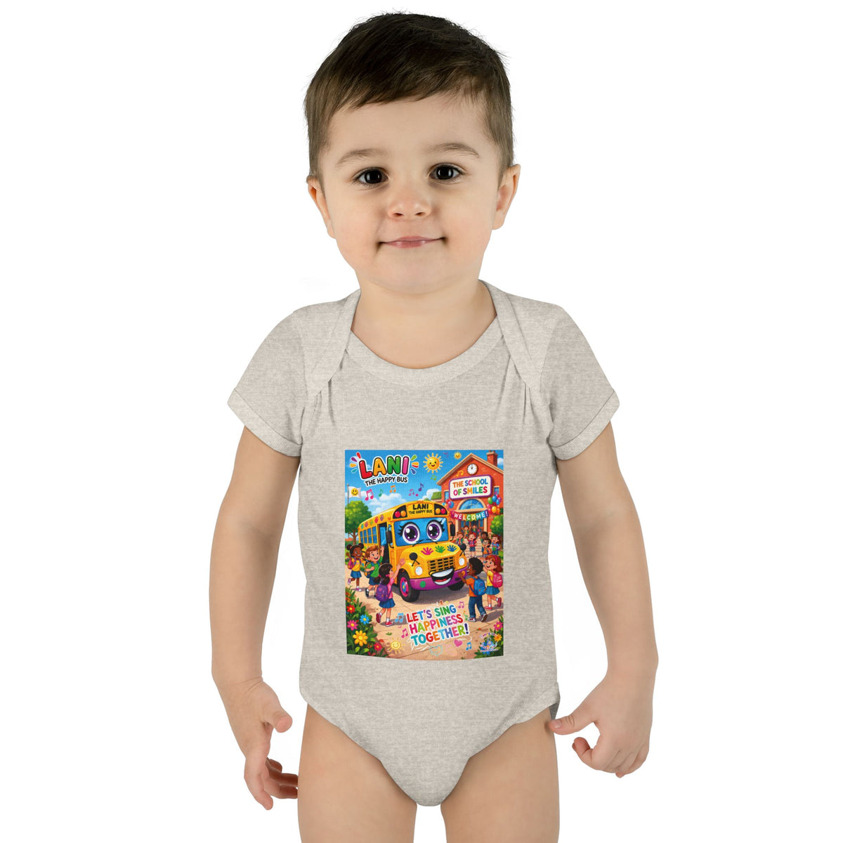 Lani™ Infant Baby Rib Bodysuit – "Let's Sing Happiness Together!" Graphic