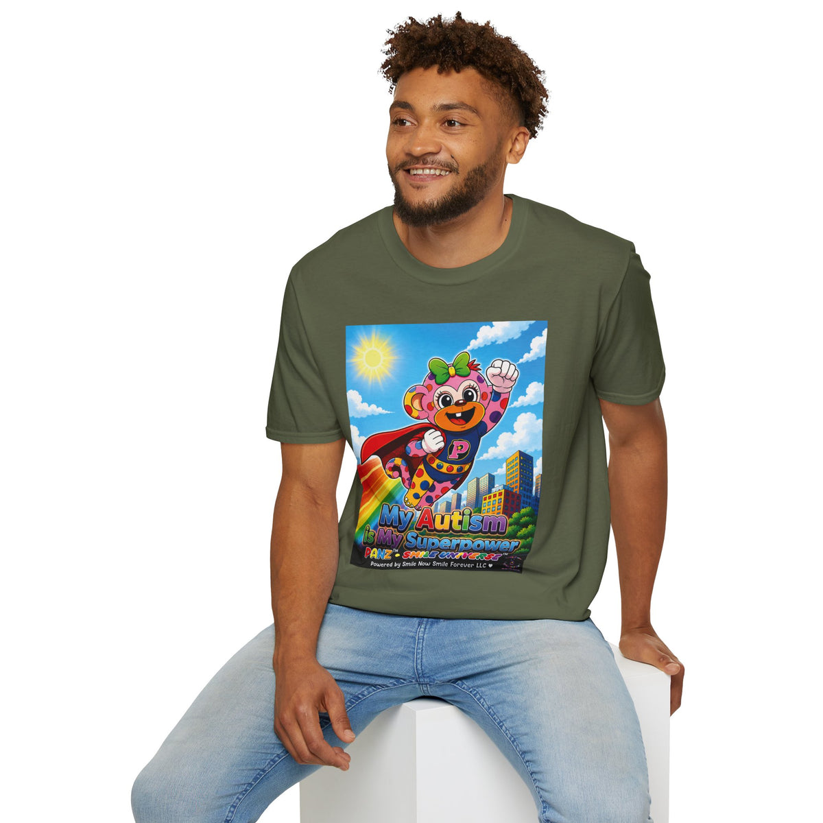 Panz™ Unisex Softstyle T-Shirt – "My Autism is My Superpower" Graphic | Smile Universe Collection