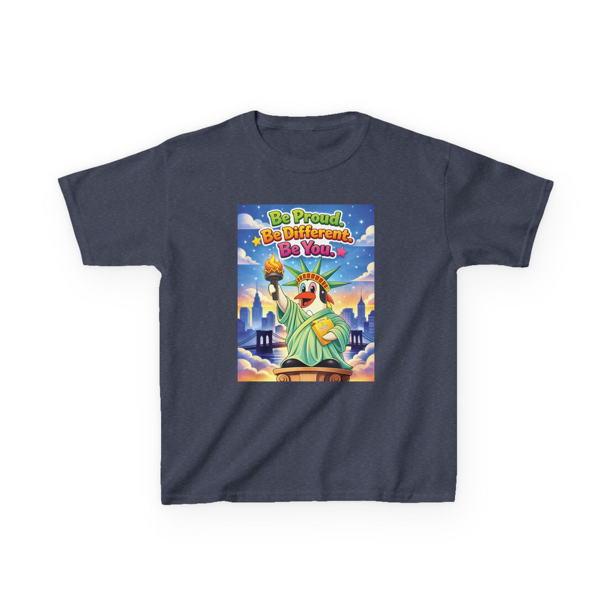TuBz™M "Be Proud. Be Different. Be You." Kids T-Shirt - Inspirational Graphic Tee