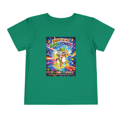 Potz™ Toddler Short Sleeve Tee – "Energy is My Superpower!" Graphic Tee | Smile Universe Collection