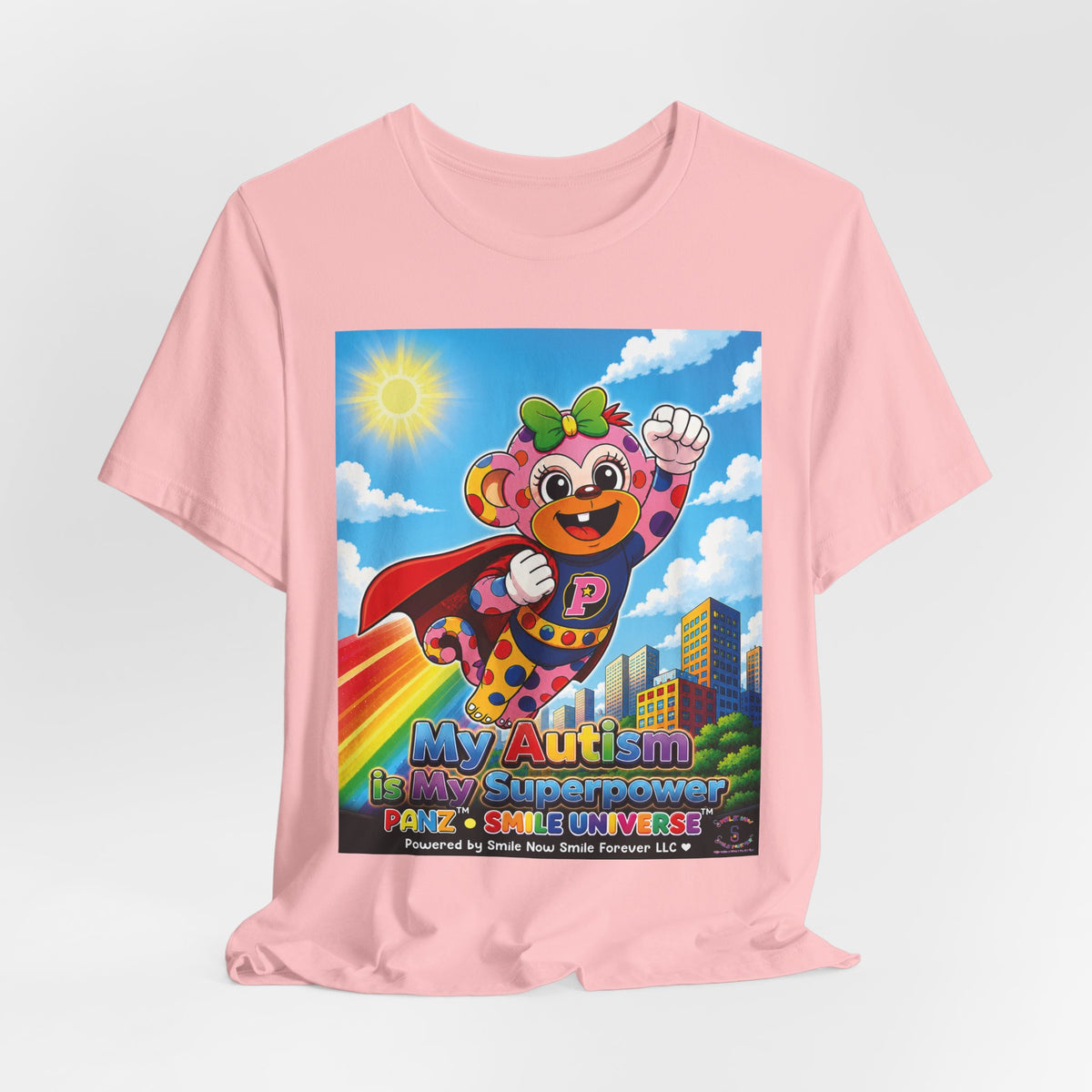 Panz™ Unisex Jersey Short Sleeve Tee – "My Autism is My Superpower" Graphic | Smile Universe Collection