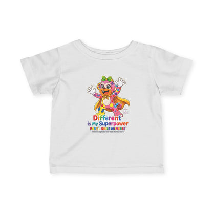 Panz™ Infant Fine Jersey Tee – "Different is My Superpower" Graphic | Smile Universe Collection