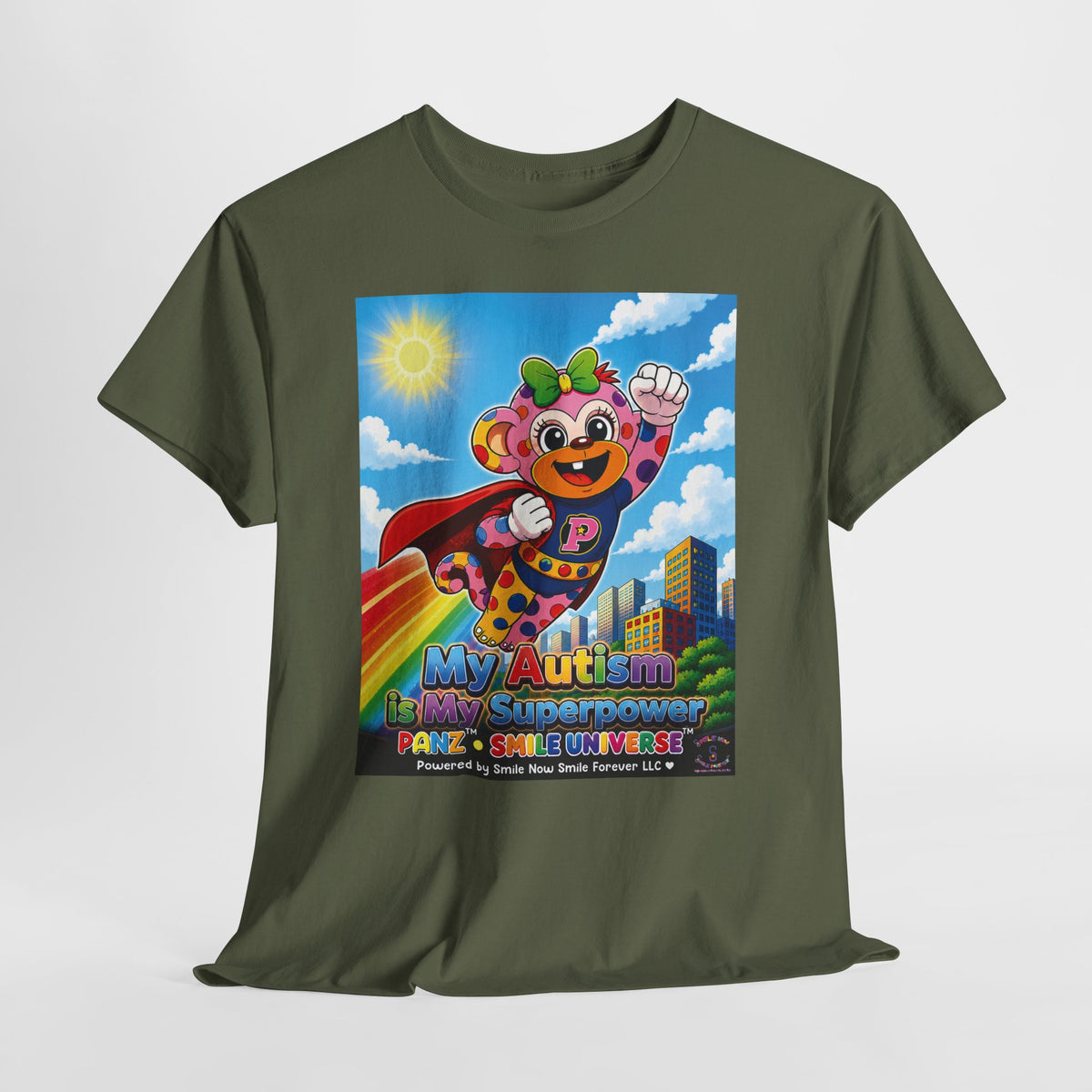Panz™ Unisex Heavy Cotton™ Tee – "My Autism is My Superpower" Graphic | Smile Universe Collection