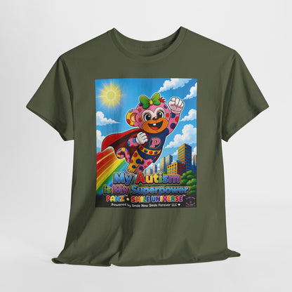 Panz™ Unisex Heavy Cotton™ Tee – "My Autism is My Superpower" Graphic | Smile Universe Collection