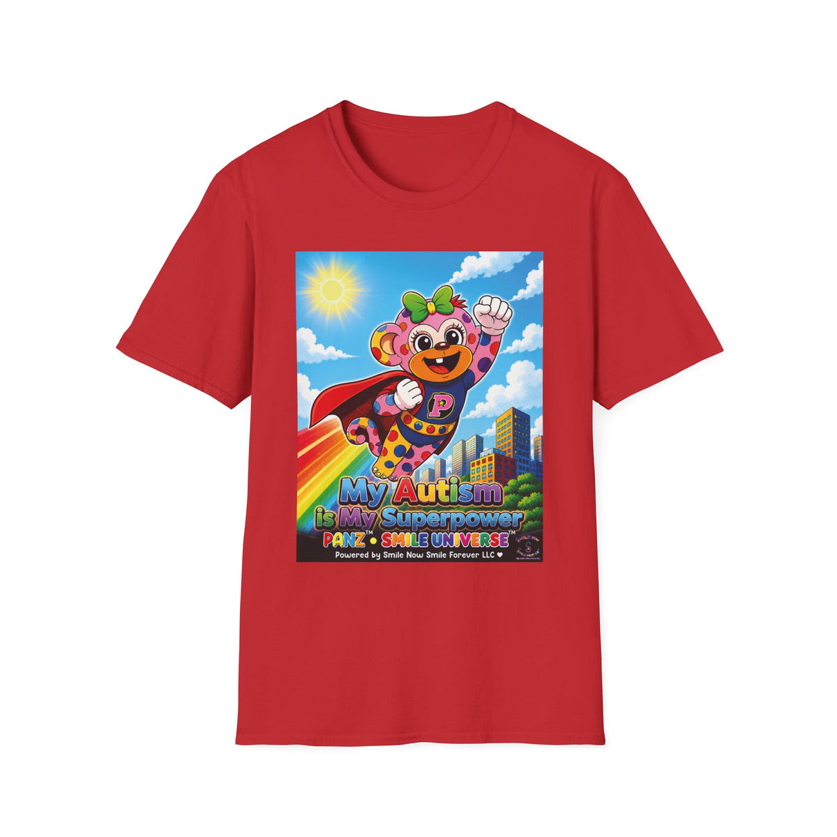 Panz™ Unisex Softstyle T-Shirt – "My Autism is My Superpower" Graphic | Smile Universe Collection