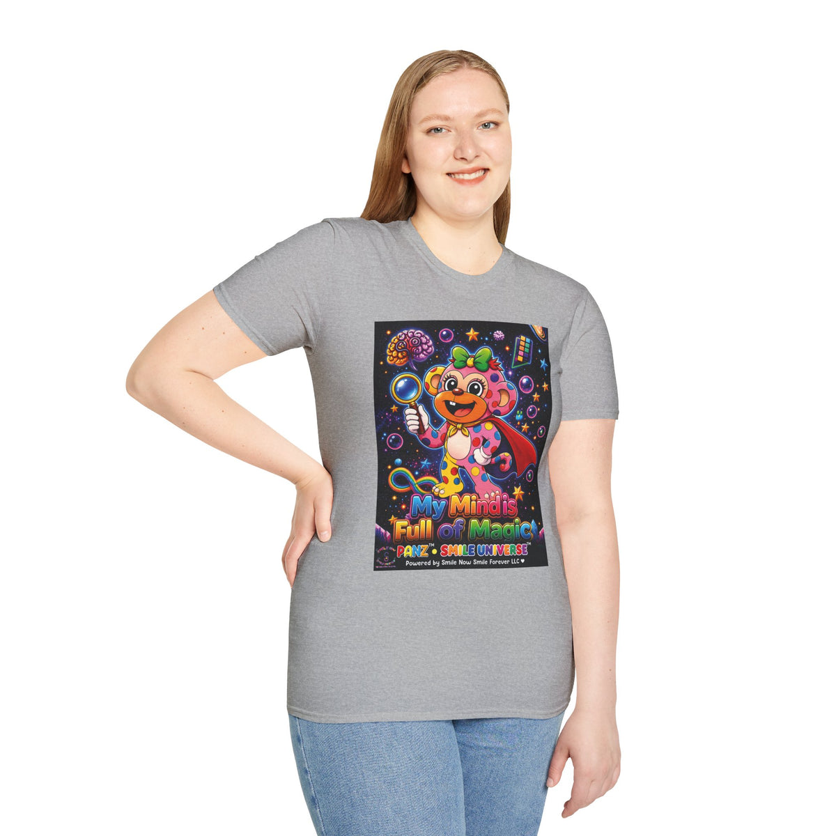 Panz™ Unisex Softstyle T-Shirt – "My Mind is Full of Magic" Graphic | Smile Universe Collection