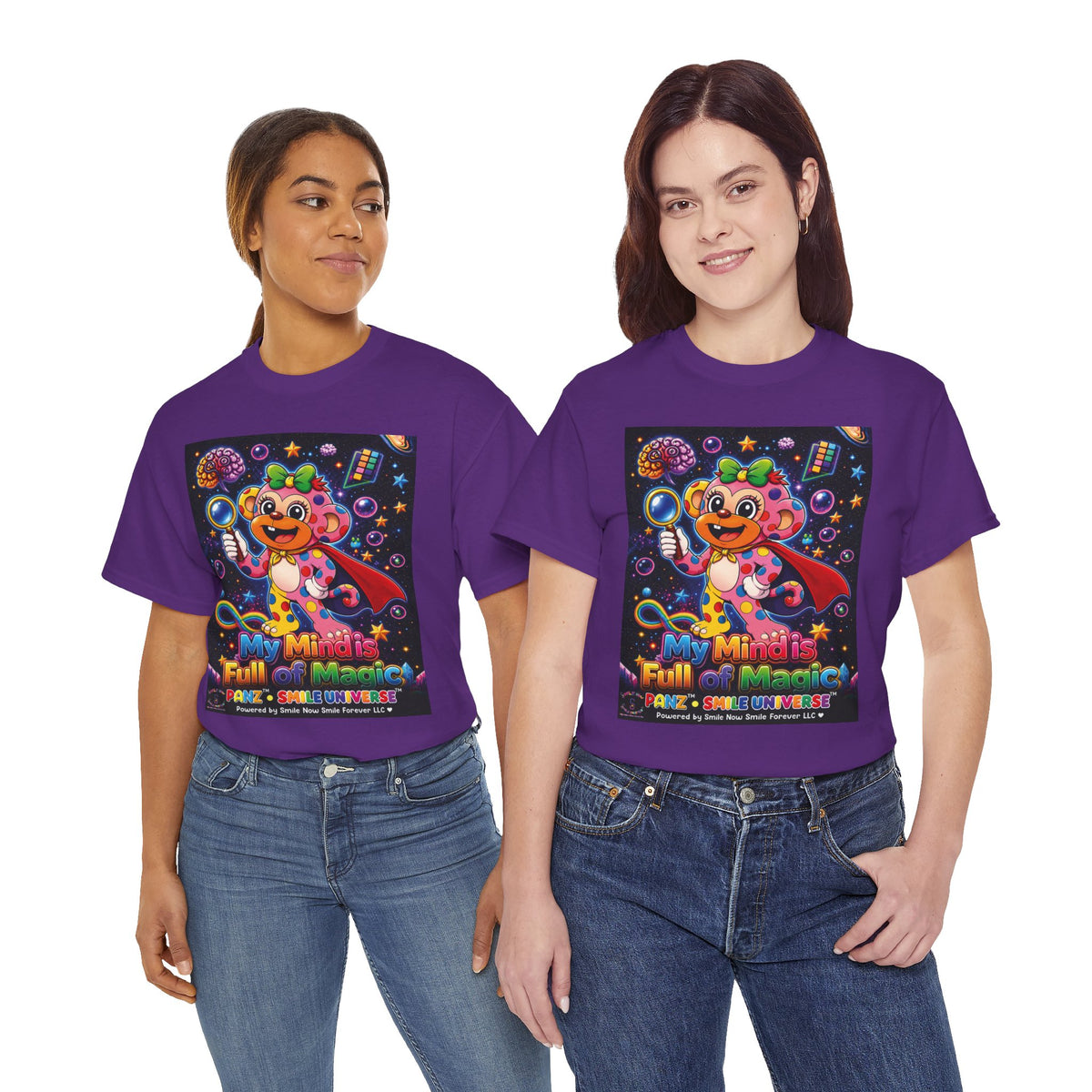 Panz™ Unisex Heavy Cotton™ Tee – "My Mind is Full of Magic" Graphic | Smile Universe Collection