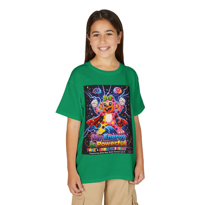 Panz™ Youth DryBlend® T-Shirt – "My Energy is Powerful" Graphic Tee | Smile Universe Collection