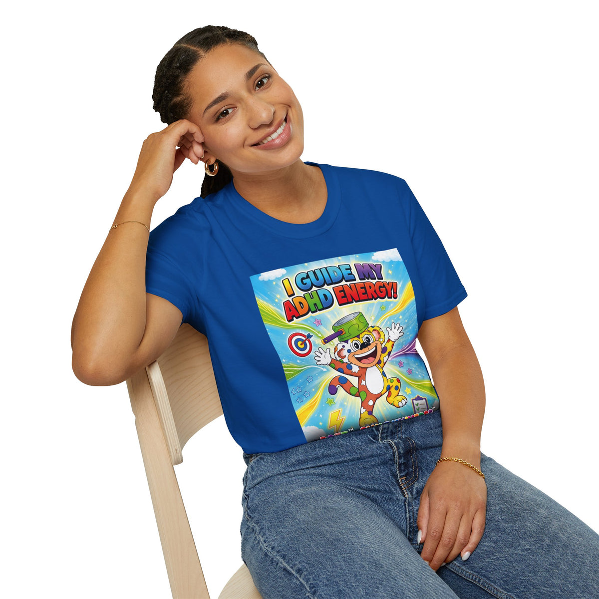 Potz™ Unisex Softstyle T-Shirt – "I Guide My ADHD Energy!" Graphic Tee | Smile Universe Collection