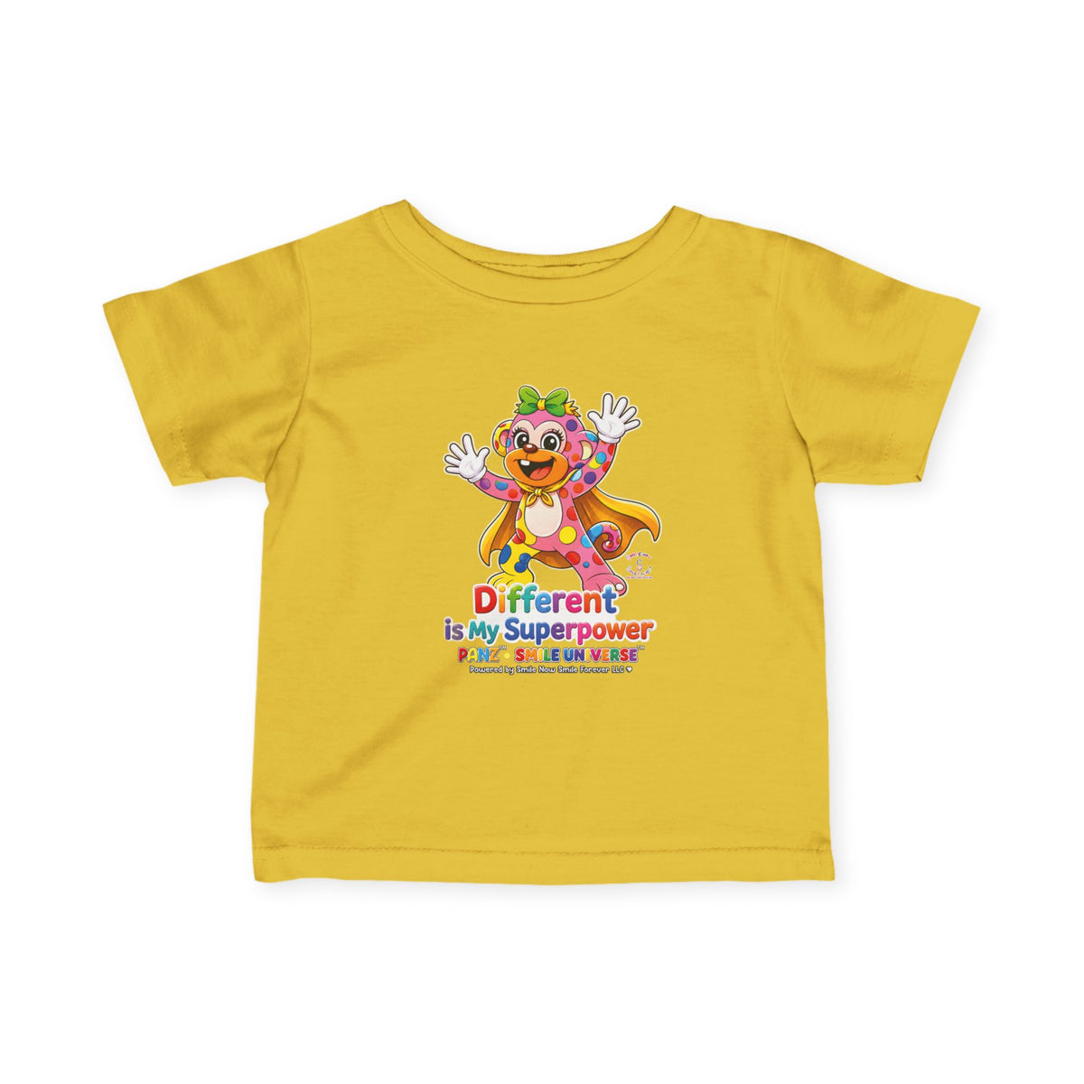 Panz™ Infant Fine Jersey Tee – "Different is My Superpower" Graphic | Smile Universe Collection