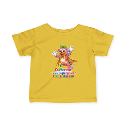 Panz™ Infant Fine Jersey Tee – "Different is My Superpower" Graphic | Smile Universe Collection