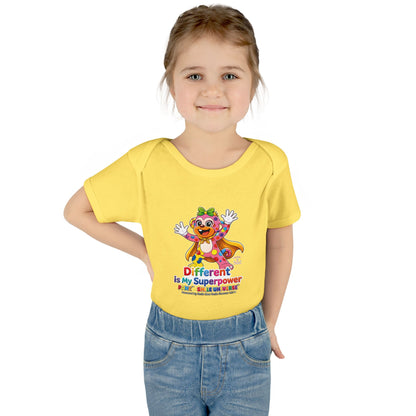 Panz™ Infant Baby Rib Bodysuit – "Different is My Superpower" Graphic | Smile Universe Collection