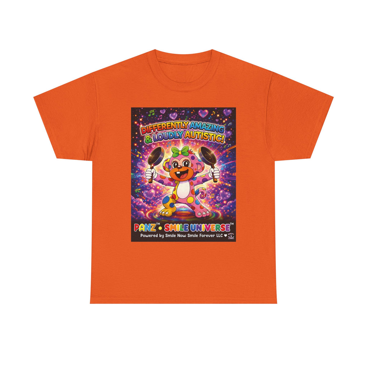 Panz™ Unisex Heavy Cotton™ Tee – "Differently Amazing & Loudly Autistic!" Graphic | Smile Universe Collection