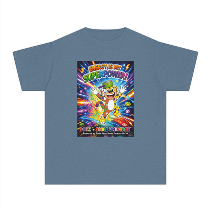 Potz™ Youth Midweight Tee – "Energy is My Superpower!" Graphic Tee | Smile Universe Collection