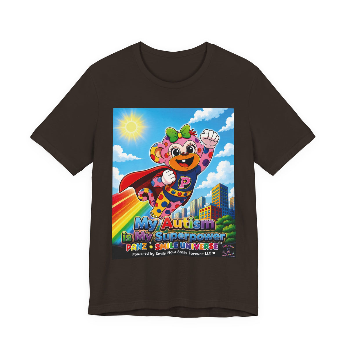 Panz™ Unisex Jersey Short Sleeve Tee – "My Autism is My Superpower" Graphic | Smile Universe Collection