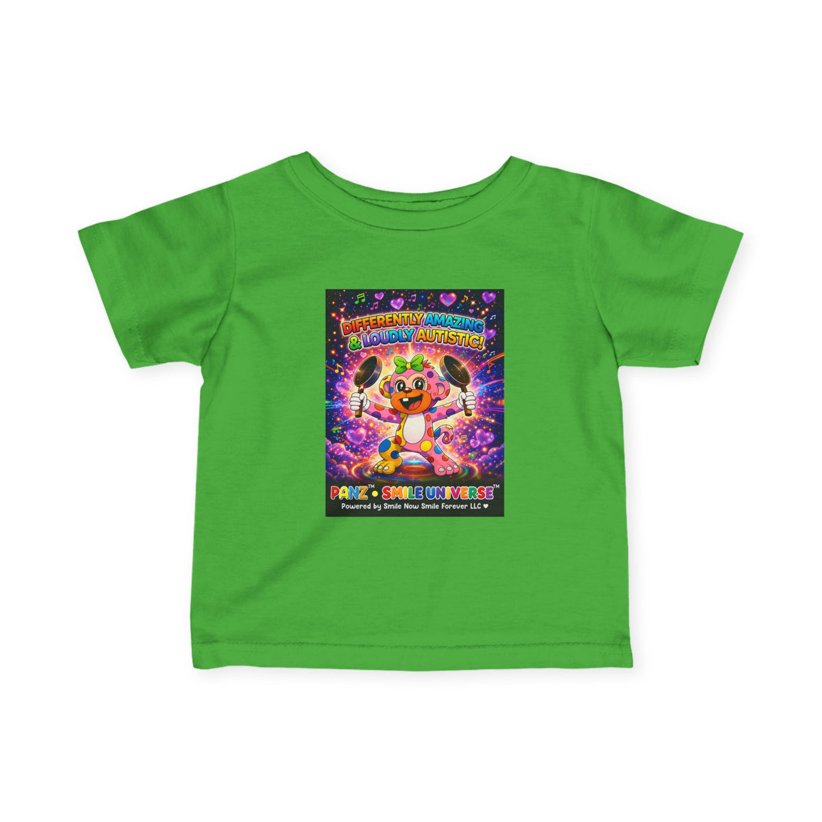 Panz™ Infant Fine Jersey Tee – "Differently Amazing & Loudly Autistic!" Graphic | Smile Universe Collection